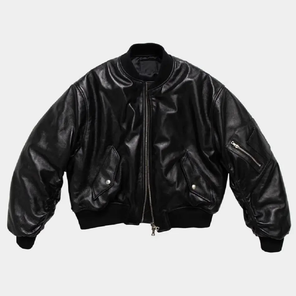 Mauroicardi Autumn Cool Handsome Black Thickened Warm Pu Leather Bomber Jacket Men Zipper Luxury Designer American Clothes 2025