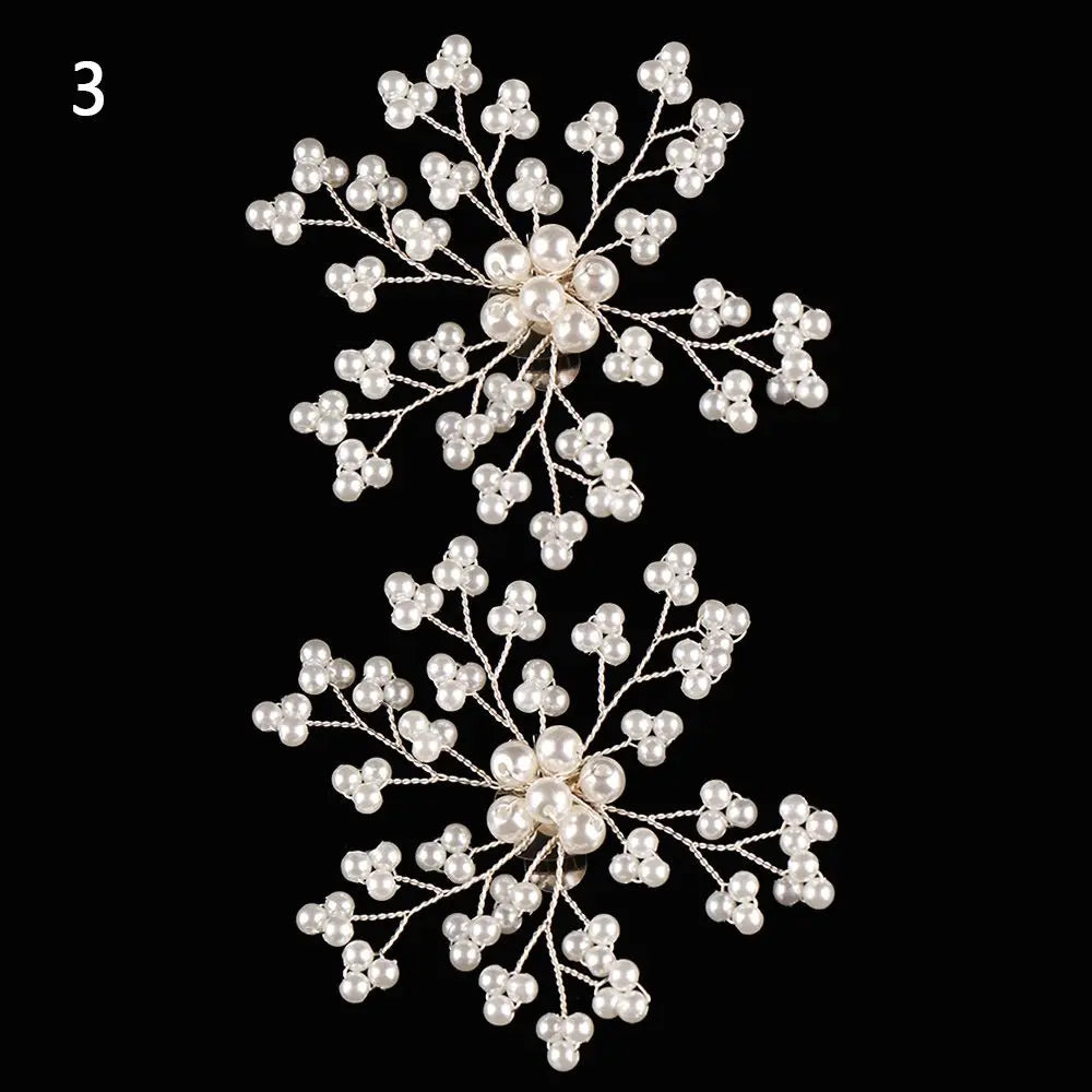 1Pair Wedding Shoes Decorations Pearl Shoes Clip High Heel Shiny Clips Charm Buckle Rhinestone Brooch Bride Pendant Accessories