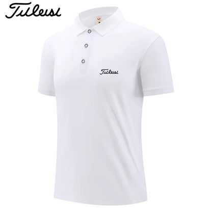 Quick Dry Mens Polo T Shirt Handwritten Script Letter Print Lapel Short Sleeve Solid Sport Daily Wear Tops S-4XL