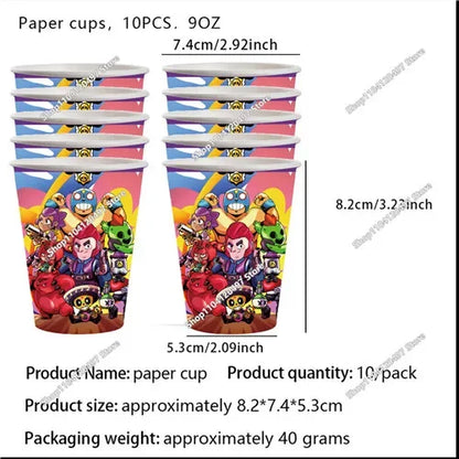 Anime Game Theme Party Supplies Flag Pull Banner Cake Topper Balloon Set Kid Girl Boy Happy Birthday Party Baby Shower Decor