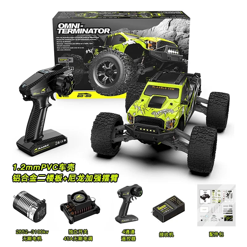 New Rlaarlo Omni Terminator V2 Rc Monster Truck Brushless Electric 4wd Off Road All Terrain Remote Control Adult Hobby Model Car