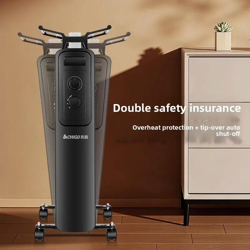 Oil-filled radiator heater household energy-saving fan heater indoor fast-heating electric oil  gas heater 2025 new model.