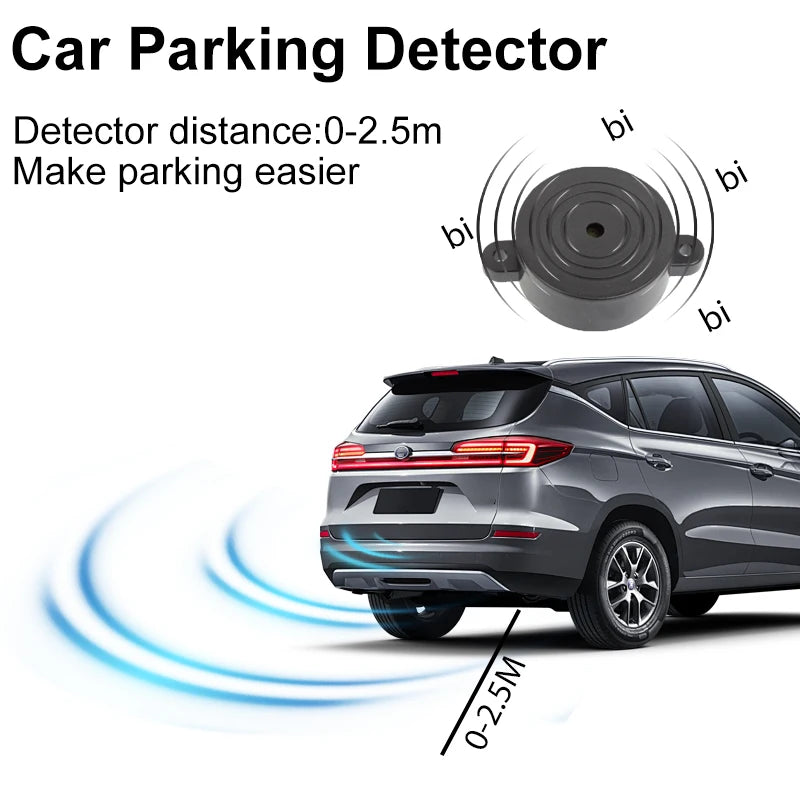 4x16.5mm Flat Parking Sensor Front Rear Universal Reverse Radar Buzzer Sound Alarm Easy Install Auto Safety Vehicle Accessories