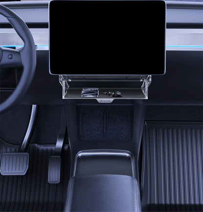YZ For 2021-2026 Tesla Highland Model 3/Y/YL Juniper Tray Magnetic Under Screen Hidden Storage Box Magnetic Hidden Screen Box