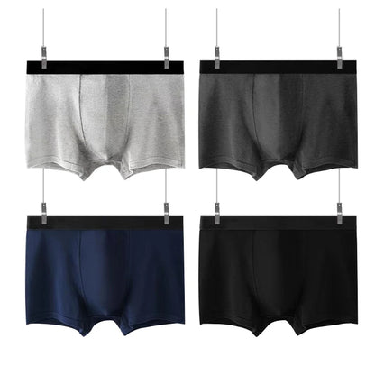 4pcs Men's Briefs Mens Sexy Flat angle Underwear Men's Panties Cotton Breathable Elastic Large Size Male Underpants