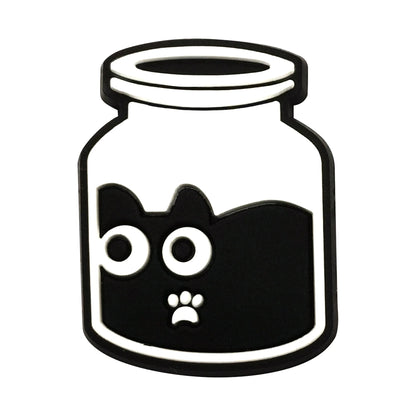 New 1-13pcs Cute Animal Black Cat PVC Garden Shoe Charms Sandal Buckle Boys Girls Cartoon Hole Slipper Accessories DIY Backpack