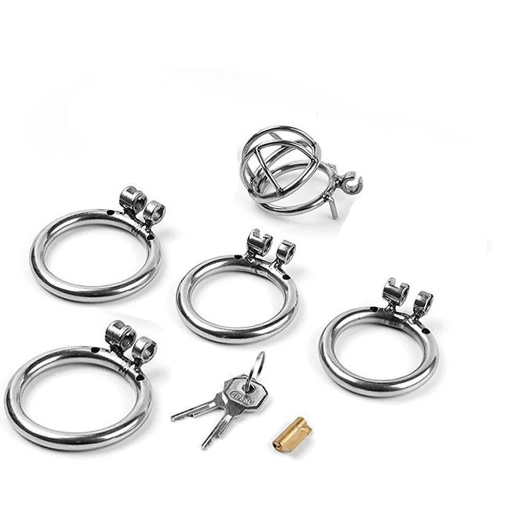 Small Penis Lock Male Steel Cock Cage Chastity Device Penis Ring Erotic Metal Bondage Husband Loyalty Sex Toys For Men