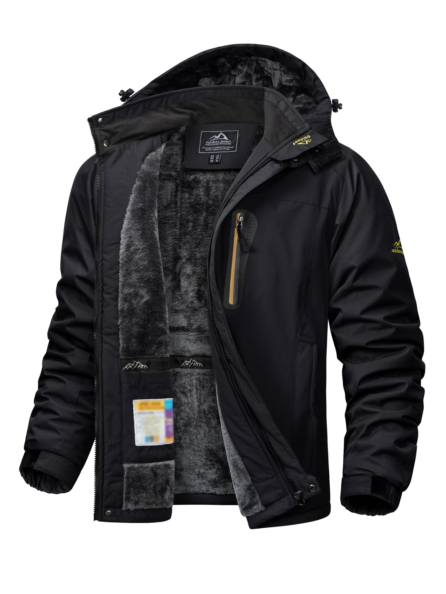 TACVASEN Winter Heavyweight Fleece Lined Parka Waterproof Men Ski Snowboard Jackets Windproof Removable Hoodie Coats Windbreaker