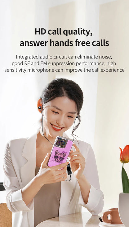 Bluetooth 5.3 Receiver Adapter Wireless Audio Adapter 3.5mm AV/AUX Jack ANC+ENC Active Noise Reduction Reciever For Car PC