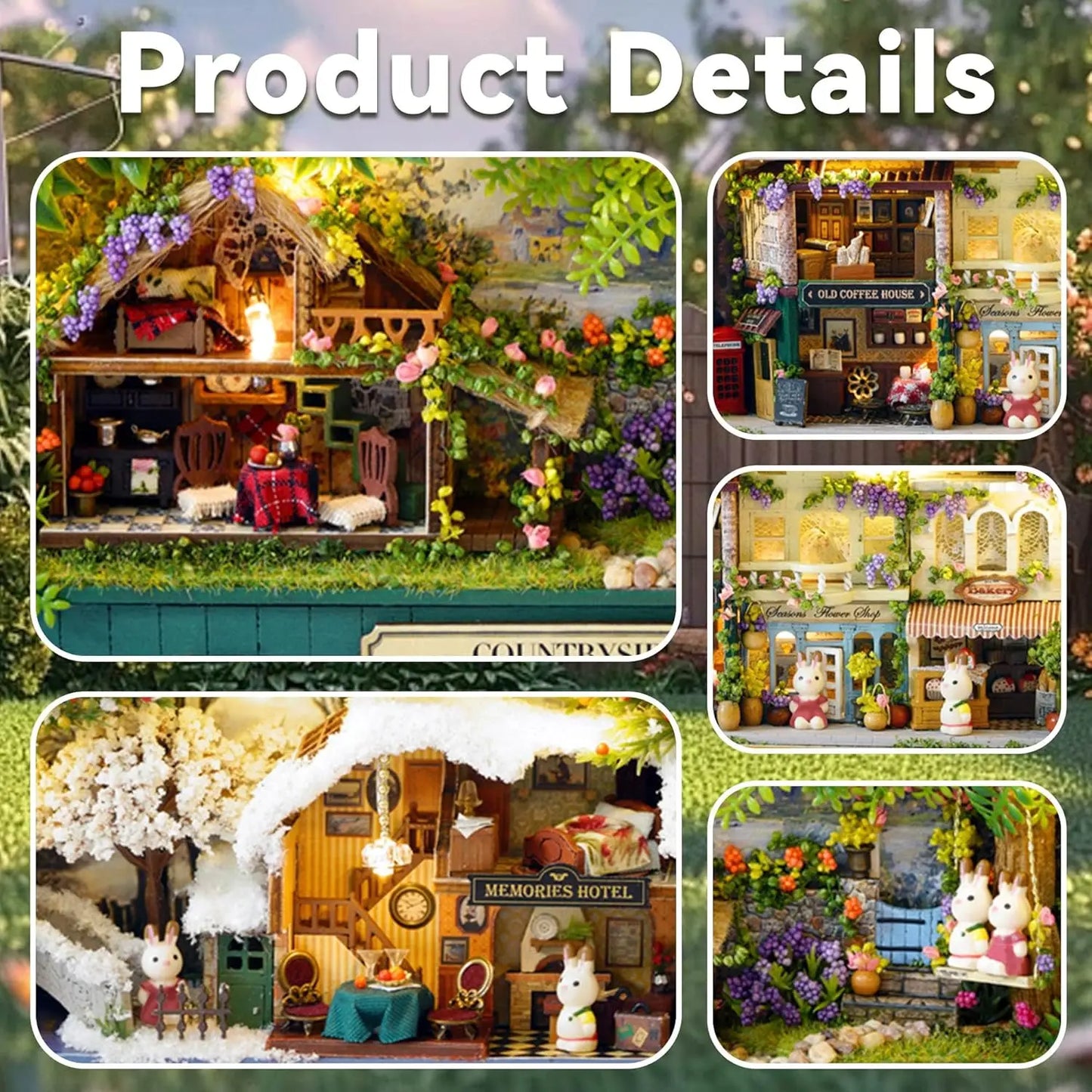 9 Styles Box Theatre DIY Wooden DollHouses Miniature Box Doll Houses 3D Puzzle Assemble Building Model Kits Toy Birthday Gifts