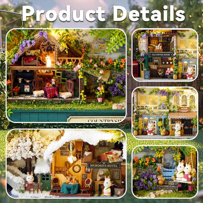 9 Styles Box Theatre DIY Wooden DollHouses Miniature Box Doll Houses 3D Puzzle Assemble Building Model Kits Toy Birthday Gifts