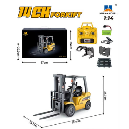New HUINA 1577 1/14 RC Forklift 14CH RTR Electric Lifting Sound Light Effect 2.4G Remote Control Vehicel Toy Model Gifts