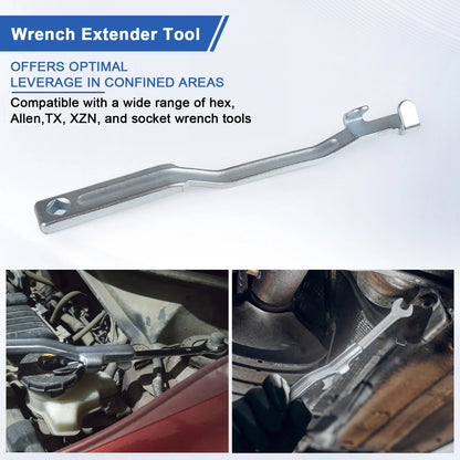 Universal Wrench Extender Tool Bar Adapter With 1/2" Hole Drive Breaker Bar Accessory For Mechanics Automotive Repairs Extension