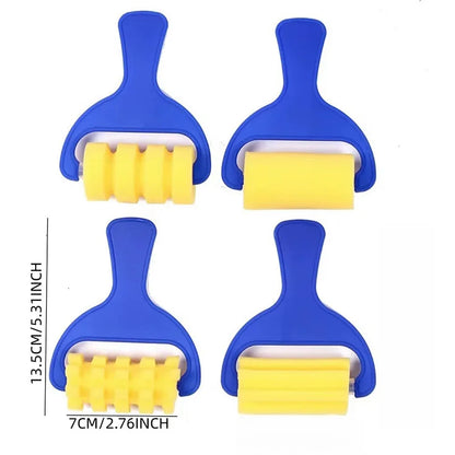 Children Drawing Sponge Brush Toys Art Craft Halloween Drawing Graffiti Tools Teaching Incentive Supplies Roller Seal Stamp TMZ