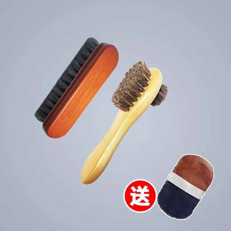 Soft Bristle Horse Hair Brush Shoe Cleaner Stain Remover for Velvet Matte Leather Dusting And Polishing