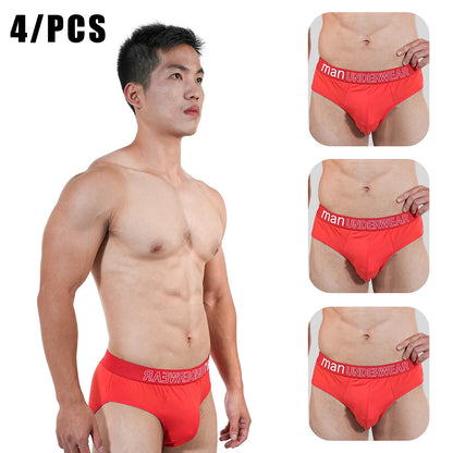 4pcs Mens Briefs Underpants Loose Plus Size Briefs Mid Waist Black Gray Sports Underwear Heavyweight Boys Breathable Panties 6XL