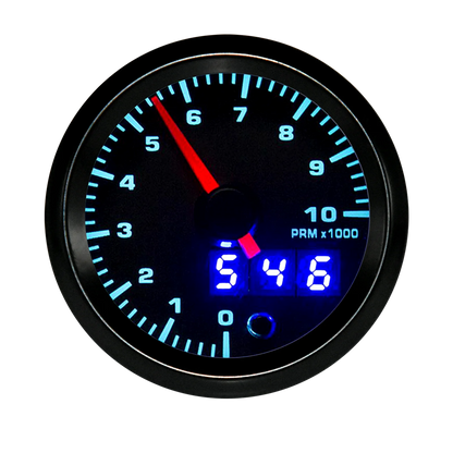 2" 52mm 7 Color LED Dual Display Gauge Boost PSI Boost BAR Water / Oil Temp Oil Pressure Voltmeter Air Fuel Ratio EGT Tachometer