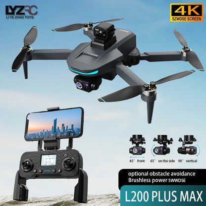 L200 PLUS GPS Drone 5G WIFI Professional 8K 3-axis Gimbal Aerial Brushless Obstacle Avoidance HD Dual Camera Security Drone Toys