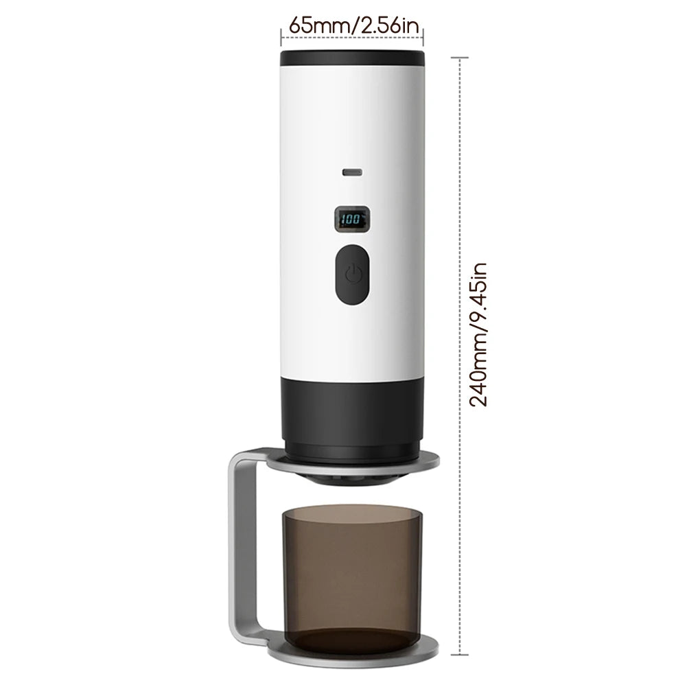 3 In 1 Espressoes Machine High Capacity Battery Digital Display Wireless Washable Usb Rechargeable Coffee Maker For Travel