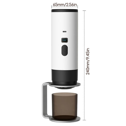 3 In 1 Espressoes Machine High Capacity Battery Digital Display Wireless Washable Usb Rechargeable Coffee Maker For Travel