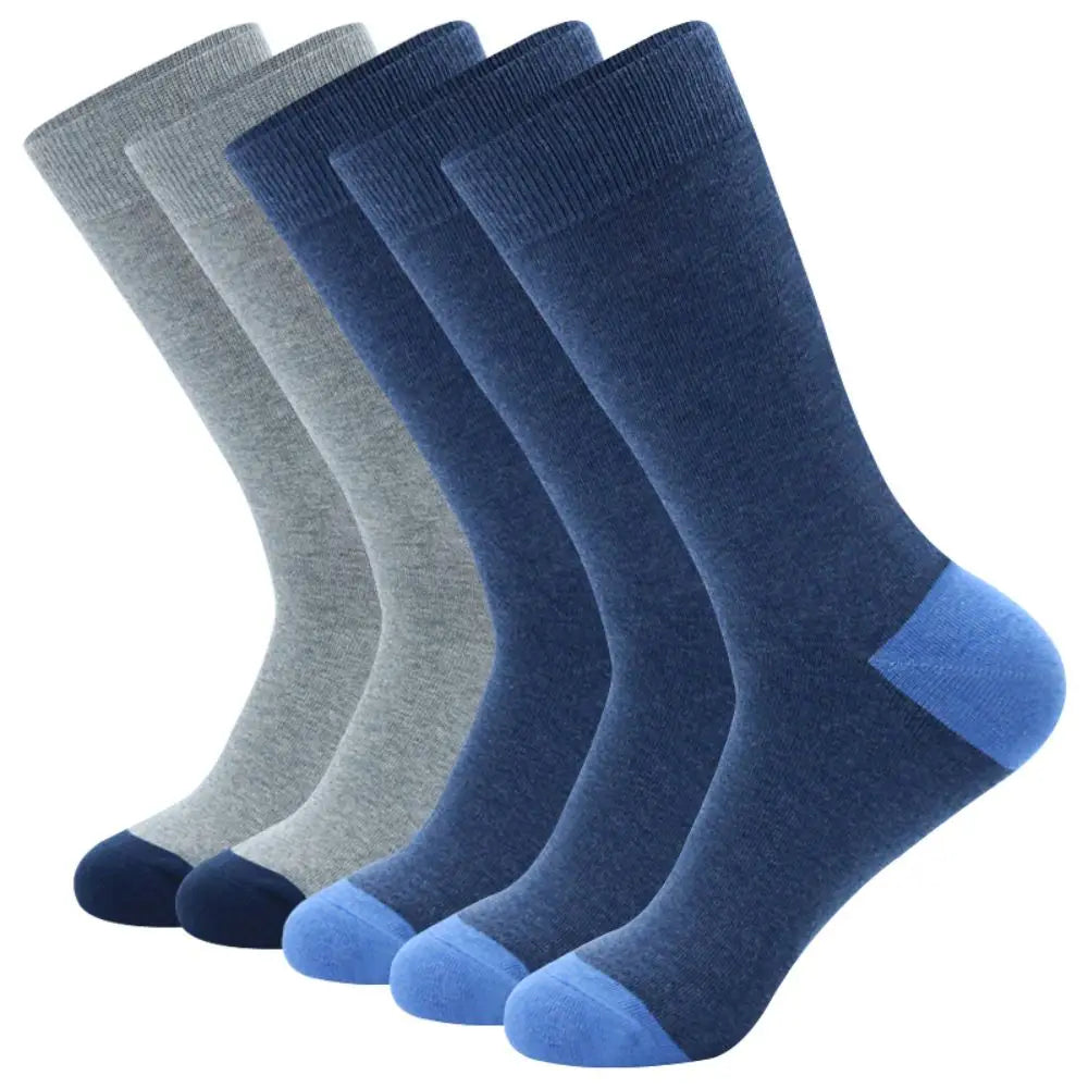 5Pairs Mens Fun Dress Socks, Pattern Funny Socks Pack, Colorful Striped Combed Cotton Novelty Socks，Cool Breathable Casual Socks