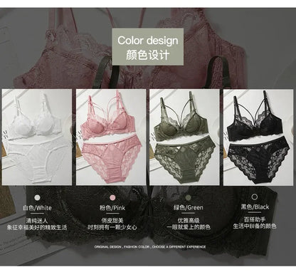Novidades Conjunto Lingerie Renda Ultra Fina Mulher Sutiã Arco Macio Push Up Minimizador Busto Anti Flacidez Confortável 32-42