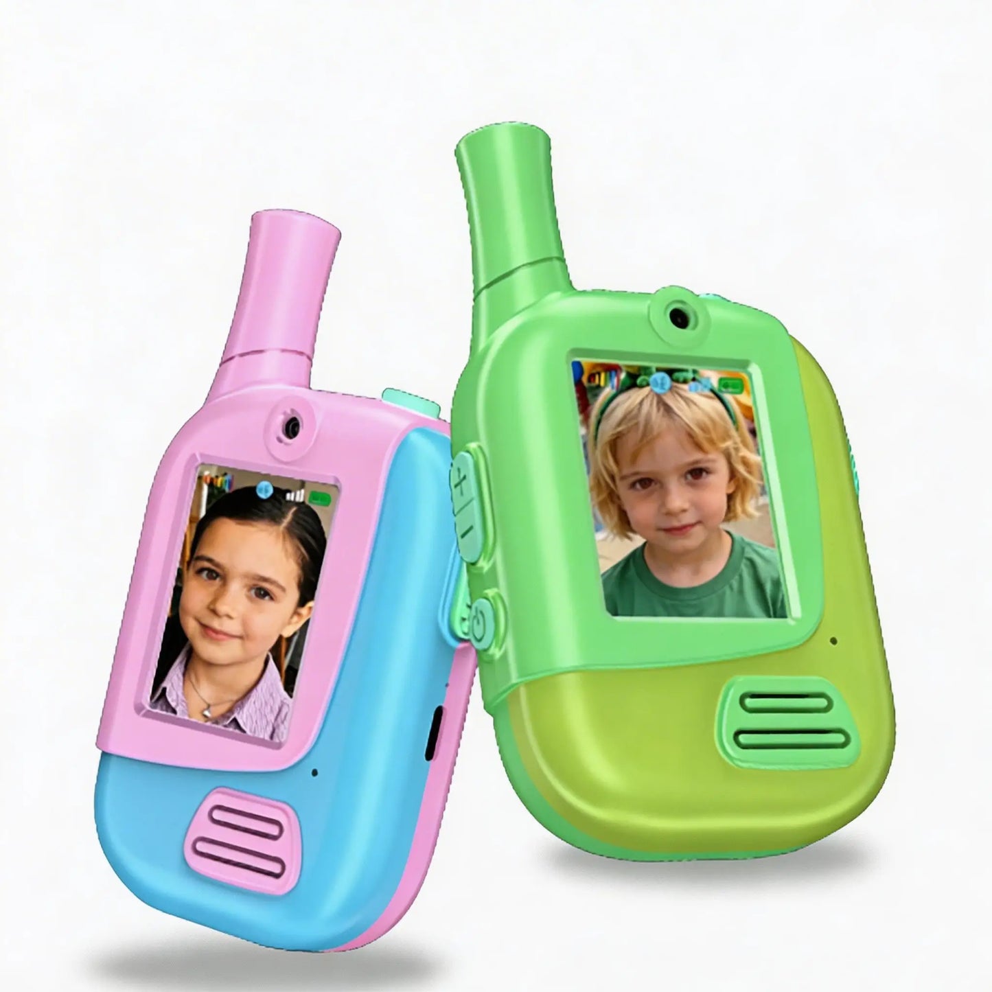 2 Pack Kids Video Walkie Talkies, Rechargeable Two Way Radio with Voice Changer and HD Camera, Indoor Outdoor Camping Hiking Toy