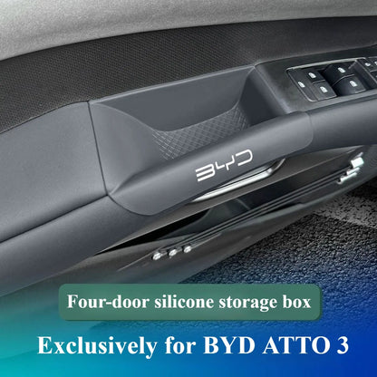 BYD  Atto 3 Silicone Storage Box for Front & Rear Doors, Interior Car Modification Accessories