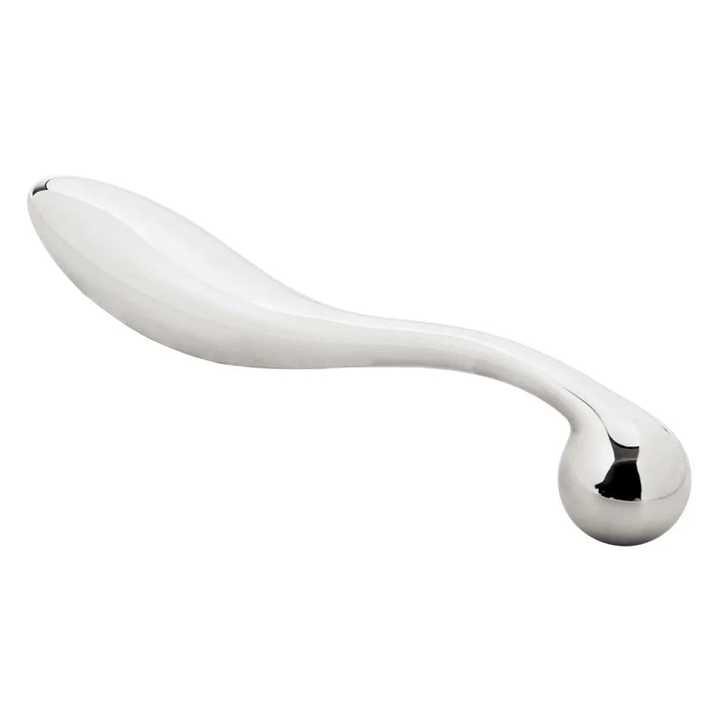 Stainless Steel Double Dildo G Spot Anal Beads Butt Plug Metal Fake Dildo Anal Plug Sex Toys For Male Female
