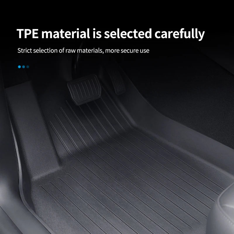 6PCS Floor Mats for Tesla Model Y highlad3 Double Layer 3D TPE Menis Carpet Velvet Waterproof Washable Two Layers Car Floor Pads