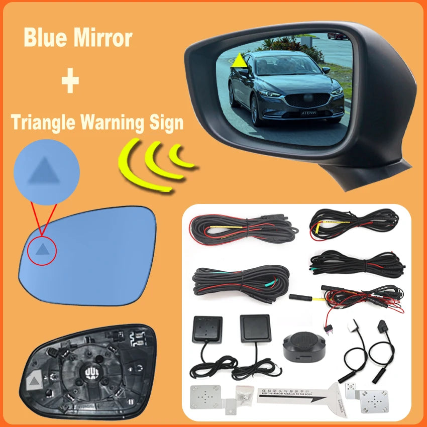 For Mazda ATENZA 2014-2021 BSD BSM blind spot Radar detection system 24GHZ Microwave Sensor BSA Mirror light alarm Anti Glare
