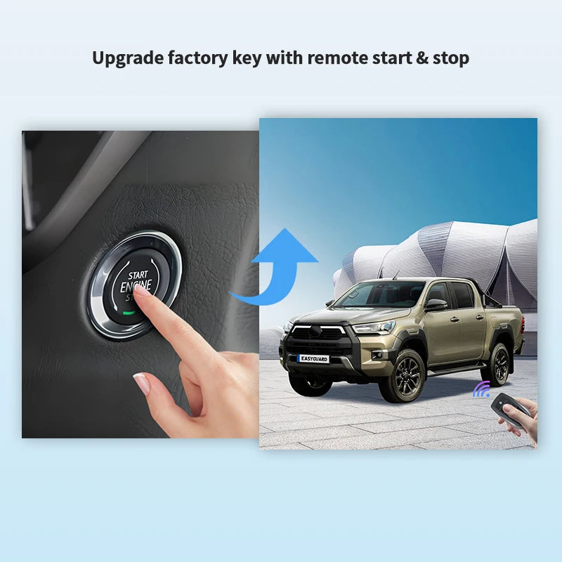 EASYGUARD Plug & Play Factory Key Remote Starter Fit For 15-24 Toyota Hilux Fortunner Hiace Automation Transmission Gas/Diesel