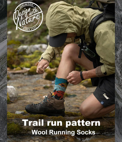 1/3 Pair ZEALWOOD Merino Wool Running Socks Men's Women's Outdoor Trekking Hiking Cushion Sports Socks Compression Breathable
