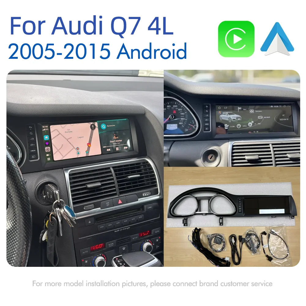 Android 14 Auto Radio CarPlay For Audi A6 C6 4f  For Audi Q7 4L 2005-2015 MMI 2G 3G GPS Car Multimedia Player Navi Stereo DSP