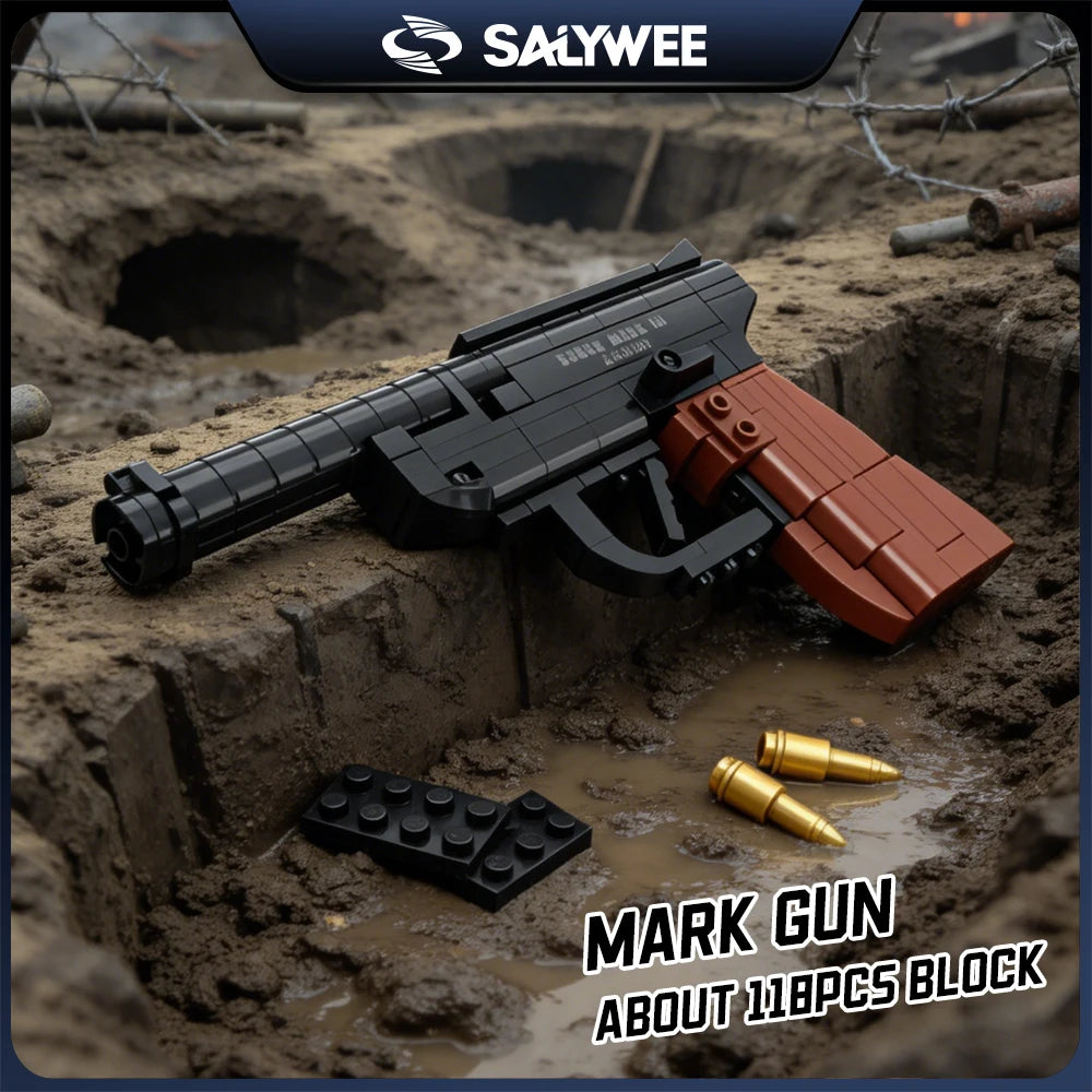 DIY Assembled Handgun Building Blocks, Simulation Gun Educational Toy, Nice Birthday Holiday Gift For Kids Boys Home Decoration