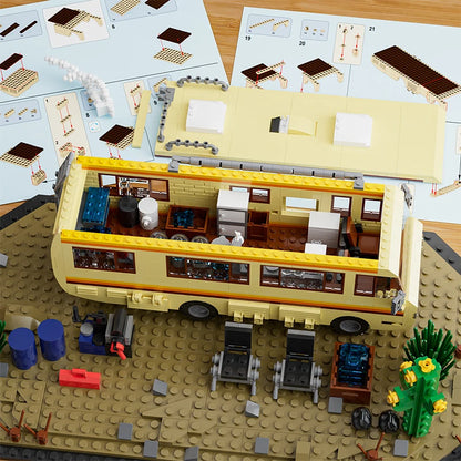 Technical Breaking Bad RV Adventure Camper Bus Car Model Building Blocks Fit Car Vehicle Assemble Bricks Toys For Boys Avid Fans