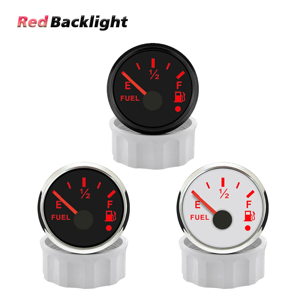 ELING 52mm Fuel Level Meter Indicator Gauge 0-190ohm 240-33ohm Signal with Alarm with Backlight 12V 24Volts Waterproof for Car