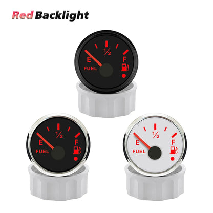 ELING 52mm Fuel Level Meter Indicator Gauge 0-190ohm 240-33ohm Signal with Alarm with Backlight 12V 24Volts Waterproof for Car