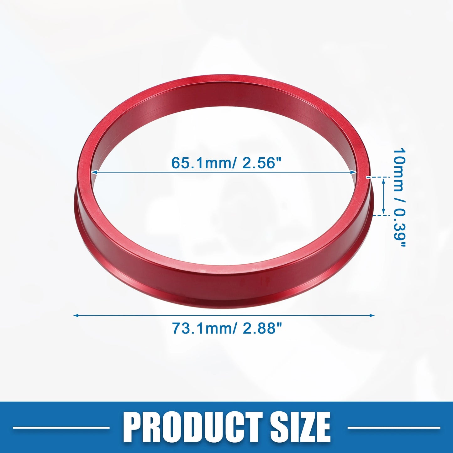 UXCELL 4pcs OD 72.6mm 73.1mm to ID 57.1mm 60.1mm 67.1mm 65.1mm Car Tire Centering Hub Centric Rings Wheel Bore Center Red