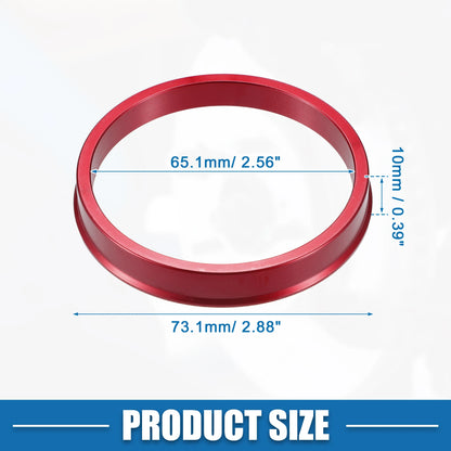 UXCELL 4pcs OD 72.6mm 73.1mm to ID 57.1mm 60.1mm 67.1mm 65.1mm Car Tire Centering Hub Centric Rings Wheel Bore Center Red