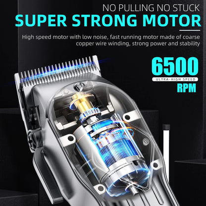 KIKIDO Professional Cordless Hair Clipper SH-2575T LCD Display Barber Trimmer Kit for Men Rechargeable 6 Combs