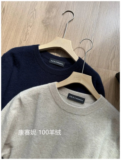 Fashion 100% Merino Wool Men's Sweater O-Neck Long Sleeve Pullover Spring Autumn Winter Basic Jumper Clothing Knitwear Tops