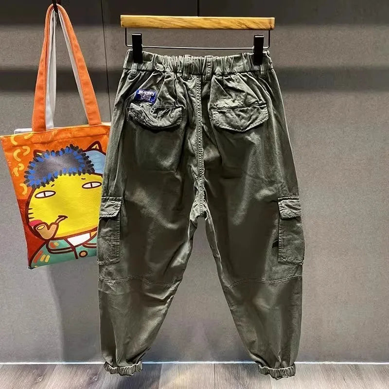 Men's Loose Fit Warm Winter Casual Pants American High Street Style Workwear Trousers Autumn Winter Collection Fashion Brand