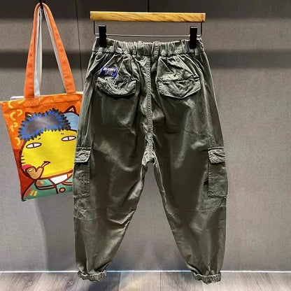 Men's Loose Fit Warm Winter Casual Pants American High Street Style Workwear Trousers Autumn Winter Collection Fashion Brand