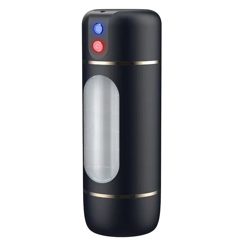 New Automatic Male Realistic Double Penetration Channel Vibration Deep Throat Vagina Heating Voice Pocket Cat Adult Sex Toy