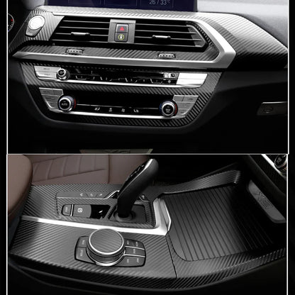 For BMW X3 X4 G01 G02 2018-2020 Interior Central Control Panel Door Handle Carbon Fiber Stickers Decals Car styling Accessorie