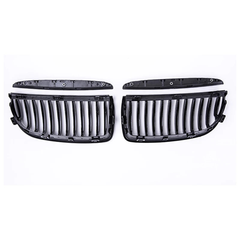 Pulleco For BMW 3 Series E90 E91 323I 328I 335I 330I 325I Car Front Grille Racing Grill  Single  2005-2008 Gloss Black Grille
