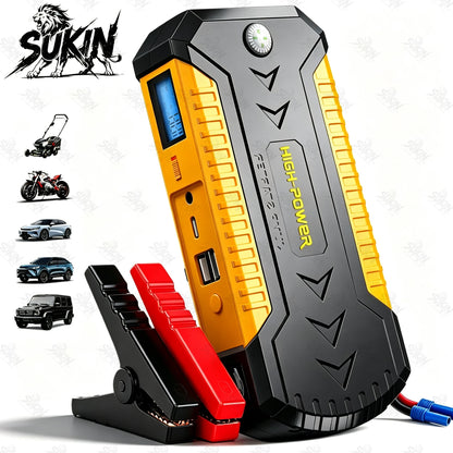 SUKIN Portable Jump Starter Car Battery for 12V Car/Truck/SUV/Motorcycle.Booster Jump Starter with LED Light and USB Port.점프스타터