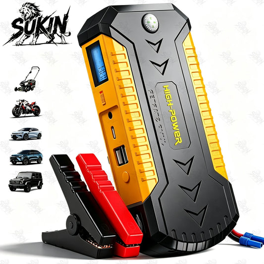 SUKIN Portable Jump Starter Car Battery for 12V Car/Truck/SUV/Motorcycle.Booster Jump Starter with LED Light and USB Port.점프스타터