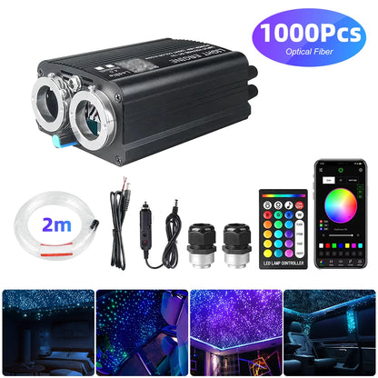 Car Starry Sky Light Auto Home Fiber Optic Lights Atmosphere Lamp Music Control Ceiling Lights RGB 12W 8 Colors Car Styling DIY